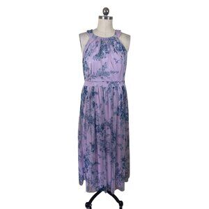 Candalite Petite Maxi Dress Womens PL Purple Sleeveless Floral Cottage Fairy